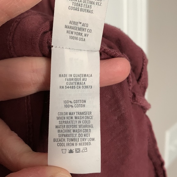 Aerie oversized Henley in maroon - Picture 6 of 6